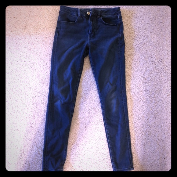 American Eagle Dark Wash Hi-Rise Jeggings, 4 Reg